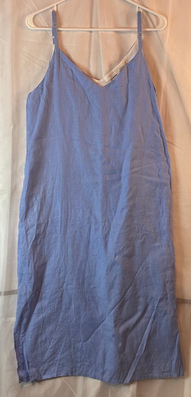 Crown Linen Blue Sleeveless Dress Size Medium